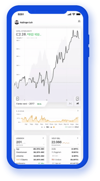 Rastreador de carteira móvel mostrando estatísticas de criptografia em tempo real